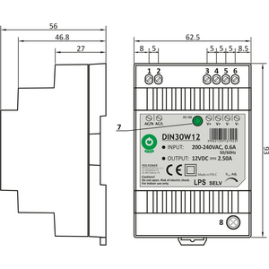 POS Teholähde DIN30W24 24VDC 1.25A 30W