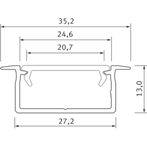 Lumines LED-asennusprofiili GEMI Uppo 35.2x13x2020mm