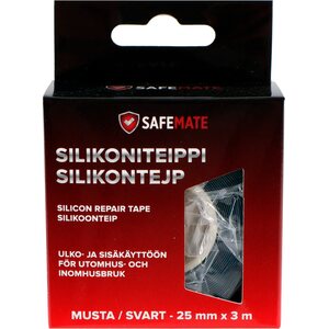 Itsevulkanoituva Silikoniteippi 25mm x 3m musta vedenkestävä