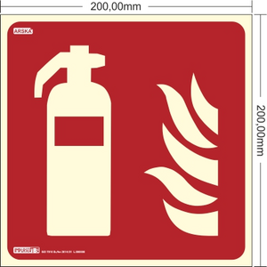 Sammutin opastekyltti, jälkivalaiseva