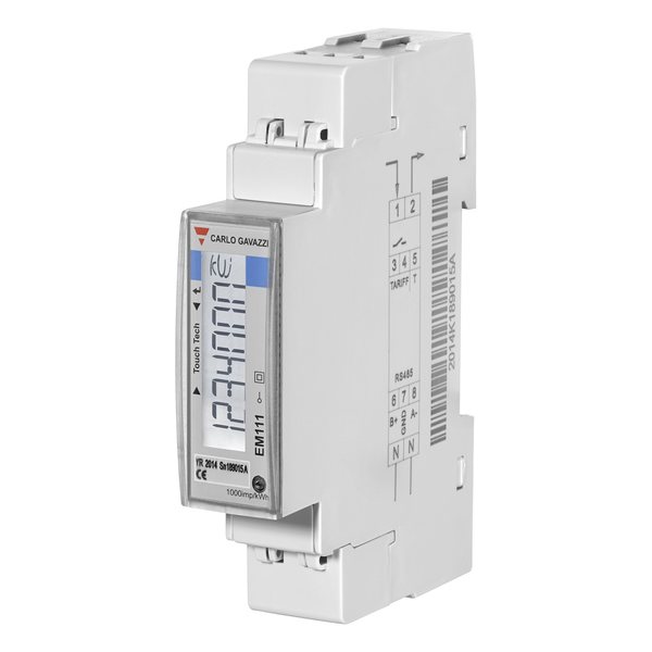 Carlo Gavazzi 1-vaihe Energiamittari (LCD näytöllä, RS485 Modbus portti)