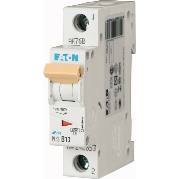 Eaton B13 1P 6kA PLS6-B13-MW