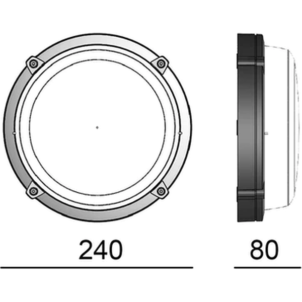 Defa Seinävalaisin Protect 2.0 Ring Opal LED 8W IP65, 689lm, 4000K Musta Tutka