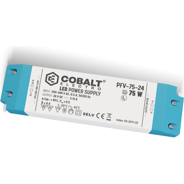 COBALT Electro Liitäntälaite 24V 75W IP20, ON/OFF, PFV-75-24