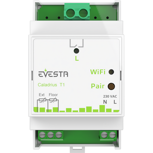 Evesta Caladrius T1 - WI-FI Ohjelmoitava pörssisähkö 1-vaihe termostaatti 1x16A