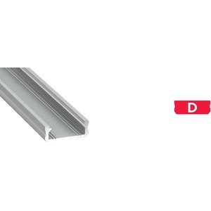 LED-asennusprofiilit - Pinta 16x6,3x2020mm (D-sarja)